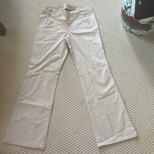 Express Jeans Tan Cream Pants with Buttons Down the Waist Line Low Rise